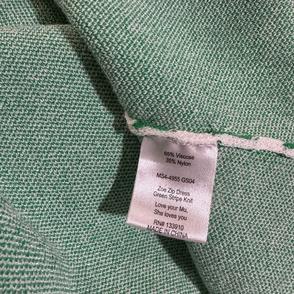 Show Me Your Mumu Zoe Zip Dress Green Stripe Knit REVOLVE $148 Size Small - Picture 9 of 11
